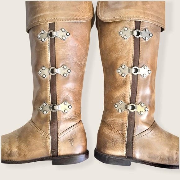 RARE Frye Paige Clovertab Vintage Leather Boots - Picture 7 of 16